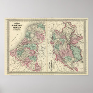 Holland, Belgium, and Switzerland Poster