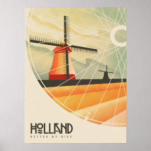 Holland,Better by Bike, Travel Poster