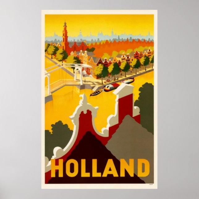 Holland Canal | Vintage Travel Poster (Front)