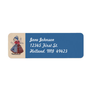 Holland Dutch Girl traditional Dress Address Label