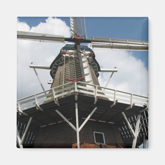 Holland Dutch Windmill Fridge Magnet Square (Front)