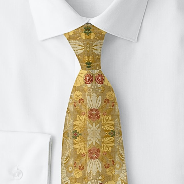 Holland Early 18th Century Ivory Burgundy gold Tie (Creator Uploaded)
