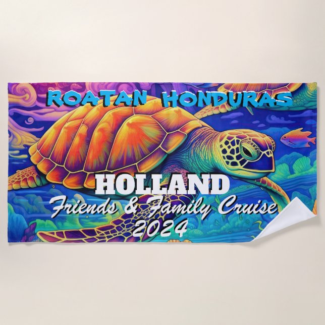 Holland Family & Friends Beach Towel - Roatan (Front)