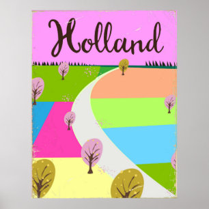 Holland fields travel poster