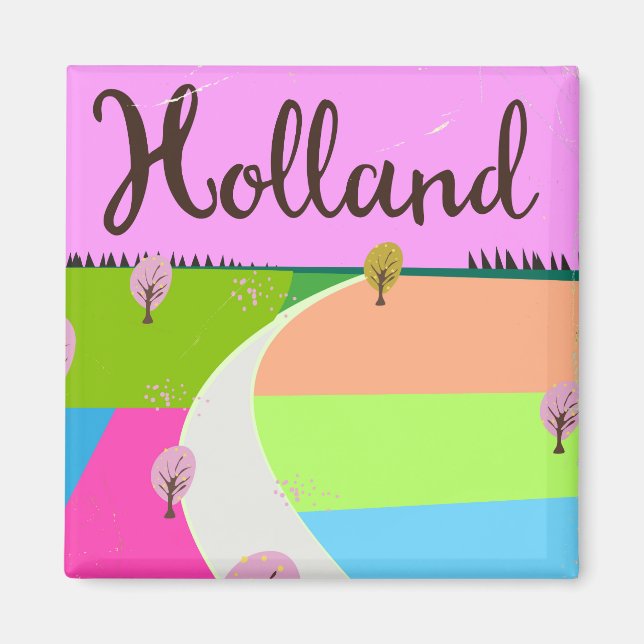 Holland fields travel poster magnet (Front)