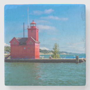 Holland Harbour Lighthouse Stone Coaster