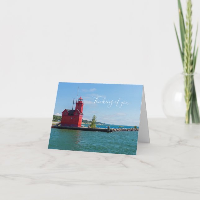 Holland Harbour Lighthouse Thinking Of You Card (Front)