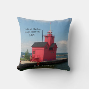 Holland Harbour South Pier Light 2 sided pillow