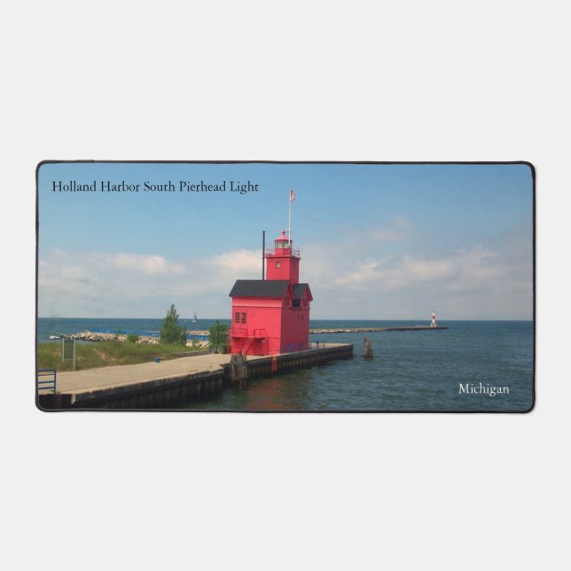 Holland Harbour South Pierhead Light desk mat (Front)