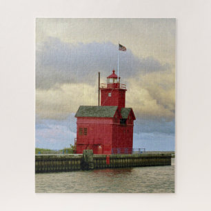 Holland Harbour South Pierhead Light Jigsaw Puzzle