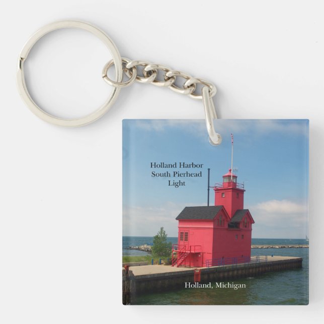 Holland Harbour South Pierhead Light key chain (Front)