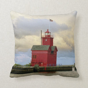 Holland Harbour South Pierhead Light pillow