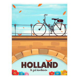 Holland "Ik zal handhaven" Bicycle travel poster. Photo Print