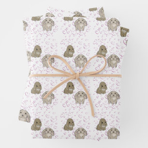 Holland lop bunnies  wrapping paper sheet