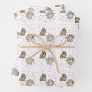 Holland lop bunnies  wrapping paper sheet