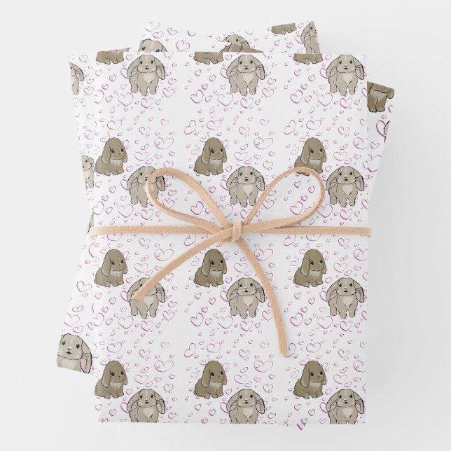 Holland lop bunnies  wrapping paper sheet (In situ)