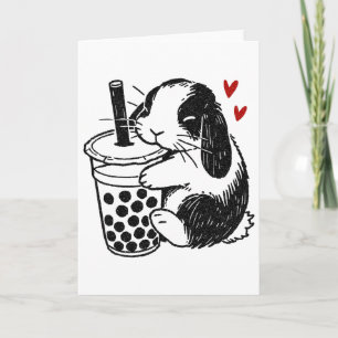 Holland Lop Rabbit Loves Boby Tea Bunny And Bubble Card
