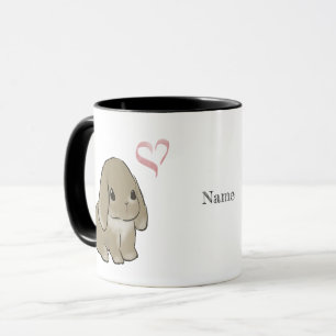 Holland lop with heart mug