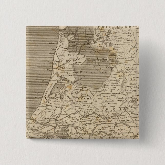 Holland Map by Arrowsmith 15 Cm Square Badge (Front)