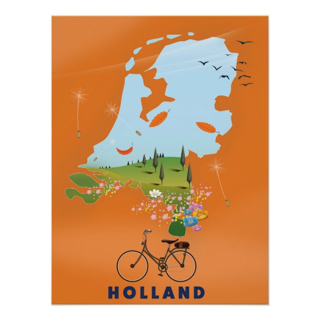 Holland Map travel poster (Front)