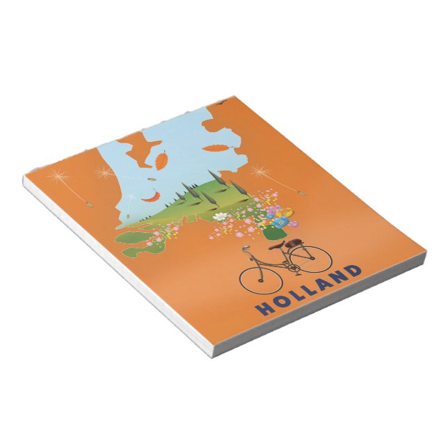 Holland Map travel poster Notepad (Angled)
