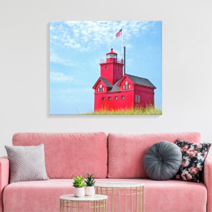 Holland Michigan Big Red Lighthouse Canvas Print