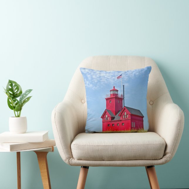 Holland Michigan Big Red Lighthouse Cushion (Chair)