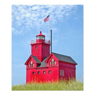Holland Michigan Big Red Lighthouse Photo Print