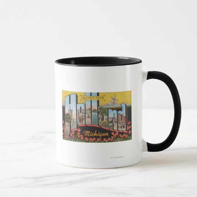 Holland, Michigan - Large Letter Scenes Mug (Right)