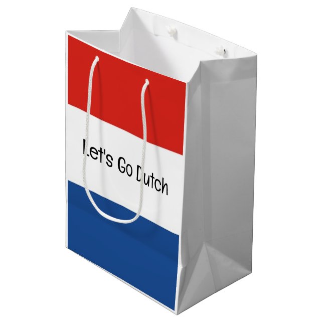 Holland Netherlands Dutch Flag Design Medium Gift Bag (Front Angled)