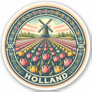 Holland Netherlands Travel Art Badge