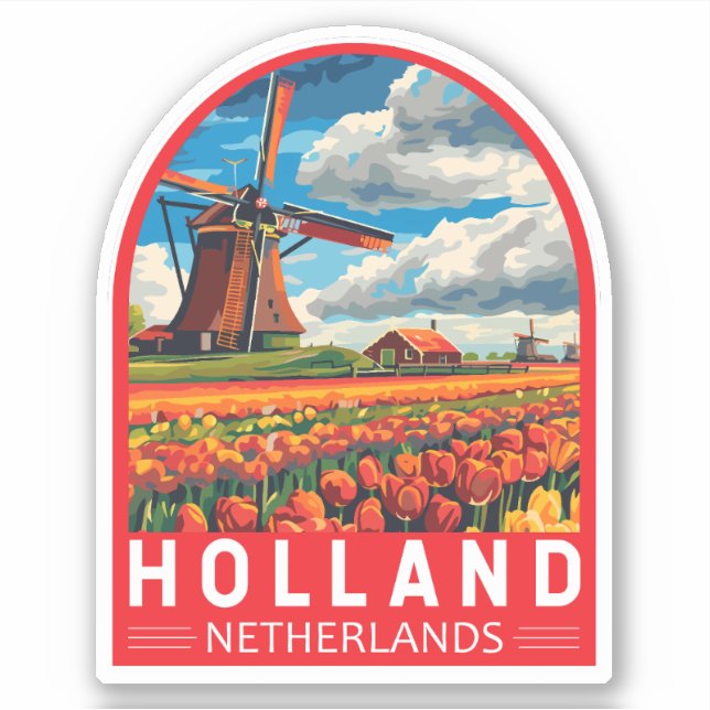 Holland Netherlands Travel Art Vintage (Front)