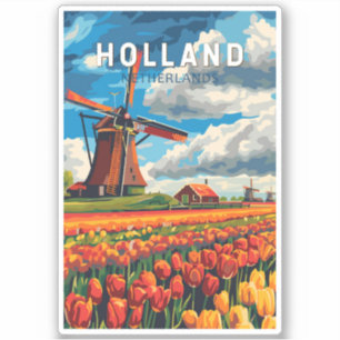 Holland Netherlands Travel Art Vintage