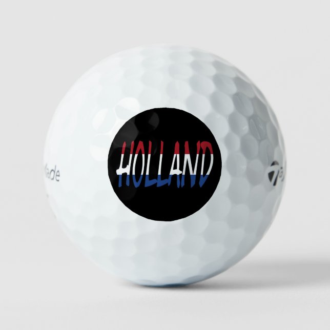 Holland overlaid on Netherlands Flag on tmtp5 gbt Golf Balls (Front)