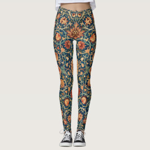 Holland Park by William Morris, Vintage Rug Art Leggings