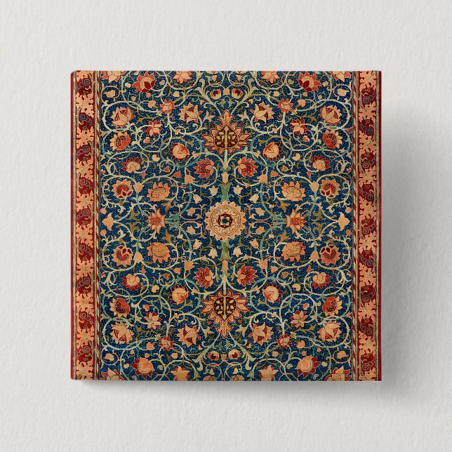 Holland Park Design (by William Morris) 15 Cm Square Badge (Front)