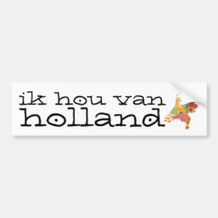 Holland Province Map Bohemian Patchwork Style Bumper Sticker