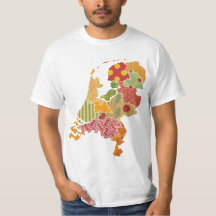 Holland Province Map Bohemian Patchwork Style