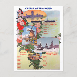 Holland trainlines vintage travel Postcard