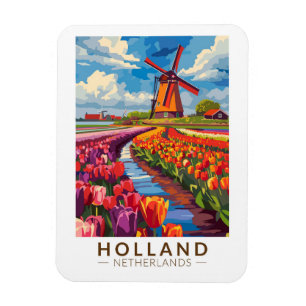 Holland Travel Art Vintage Magnet