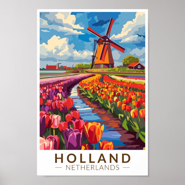 Holland Travel Art Vintage Poster (Front)