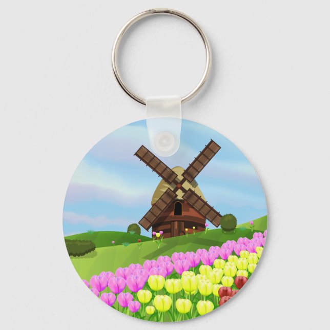 Holland Tulips Key Ring (Front)