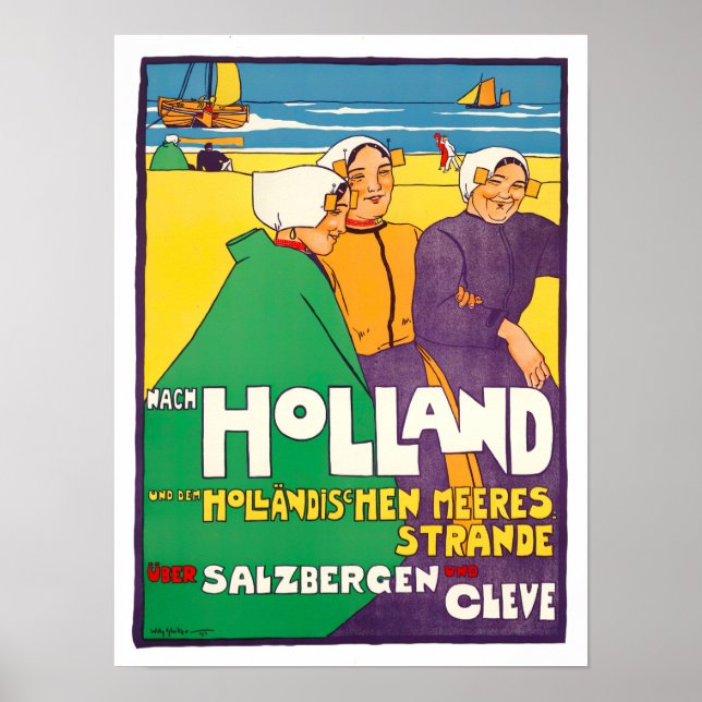 Holland vintage travel Poster (Front)