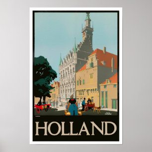 Holland vintage travel Poster