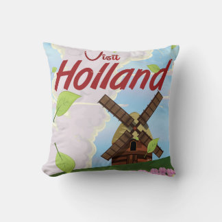 Holland vintage travel poster cushion