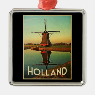 Holland Windmill Metal Tree Decoration