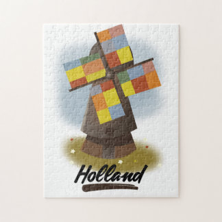 Holland windmill travel poster jigsaw puzzle
