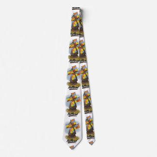 Holland windmill travel poster tie
