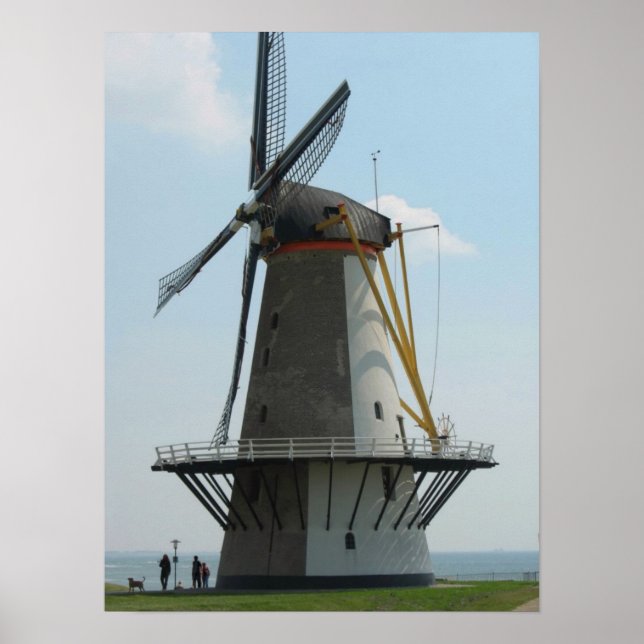 Holland windmill, Vlissingen, The Netherlands Poster (Front)