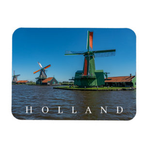 Holland windmills view fridge magnet